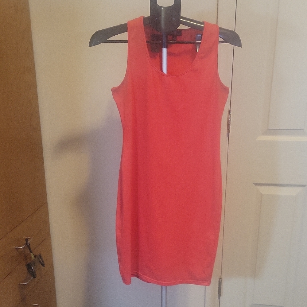 Absolutely Coral Sleeveless Mini Dress